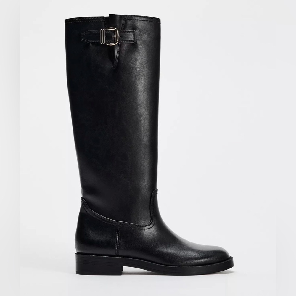 ZARA Black Knee-High Women's Boots 37